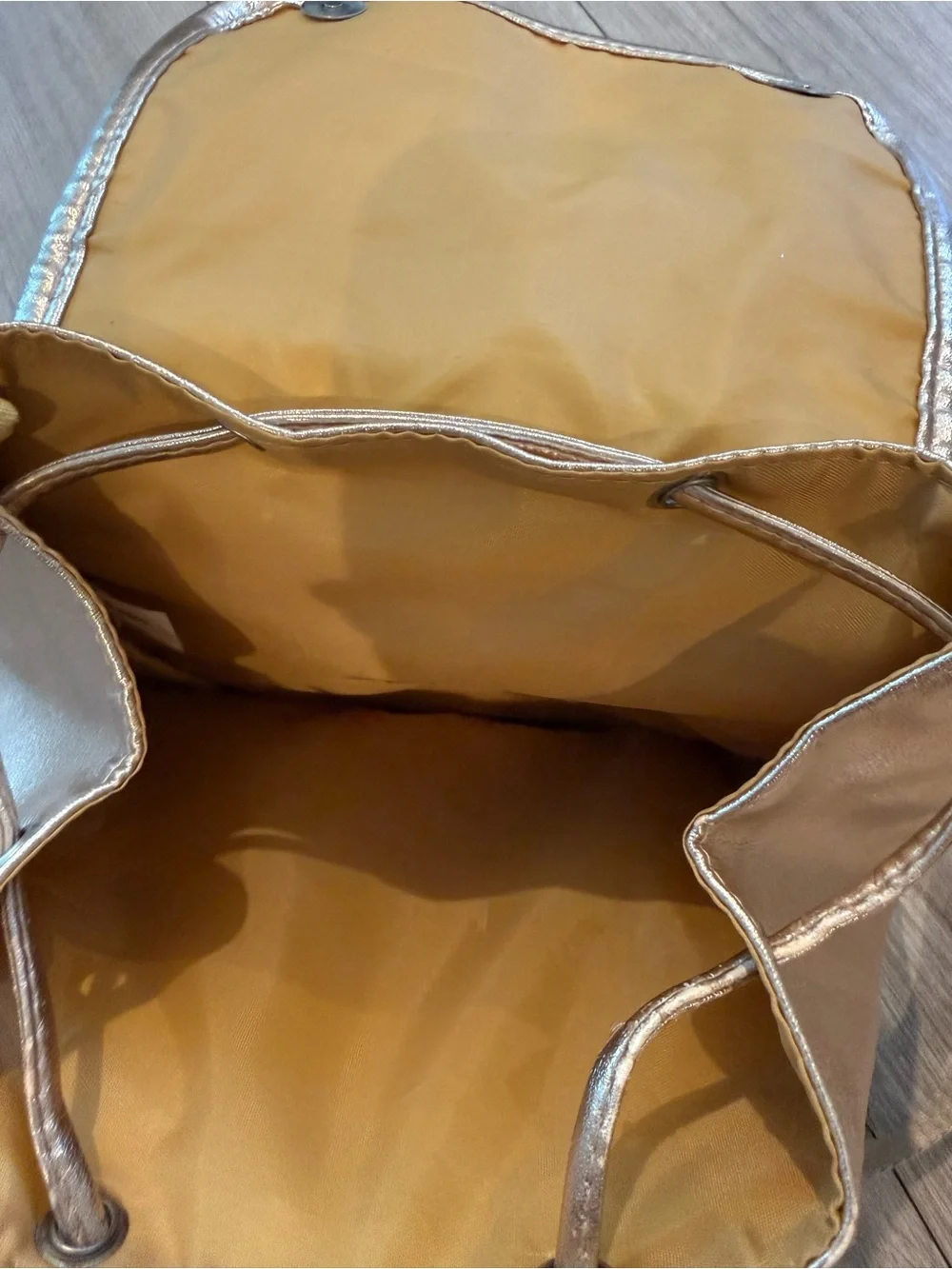 Metallic Gold Women's Backpack - Casual Drawstring Backpack